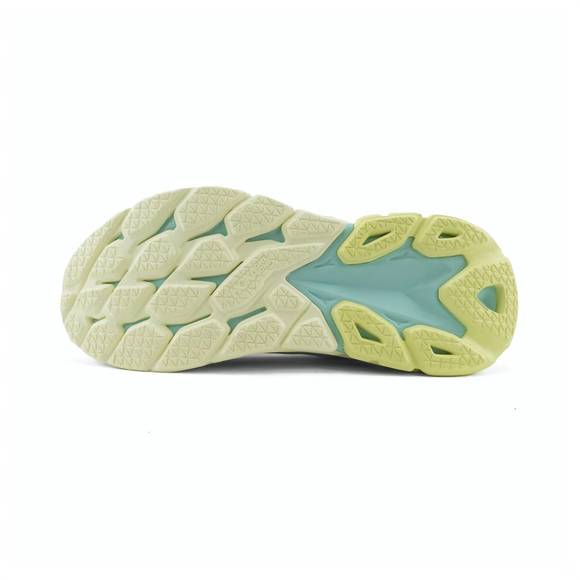 NEW HOKA women's clifton edge running shoes in blanc de blanc/blue tint - Picture 4 of 5